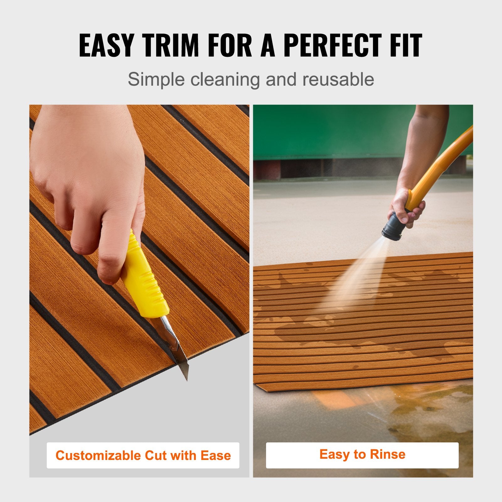 Boat Flooring, EVA Foam Boat Decking 94.5" X 46", Non-Slip Self-Adhesive Flooring, 29.9 Sq.ft Marine Carpet For Boats, Yacht, Pontoon, Kayak Decking