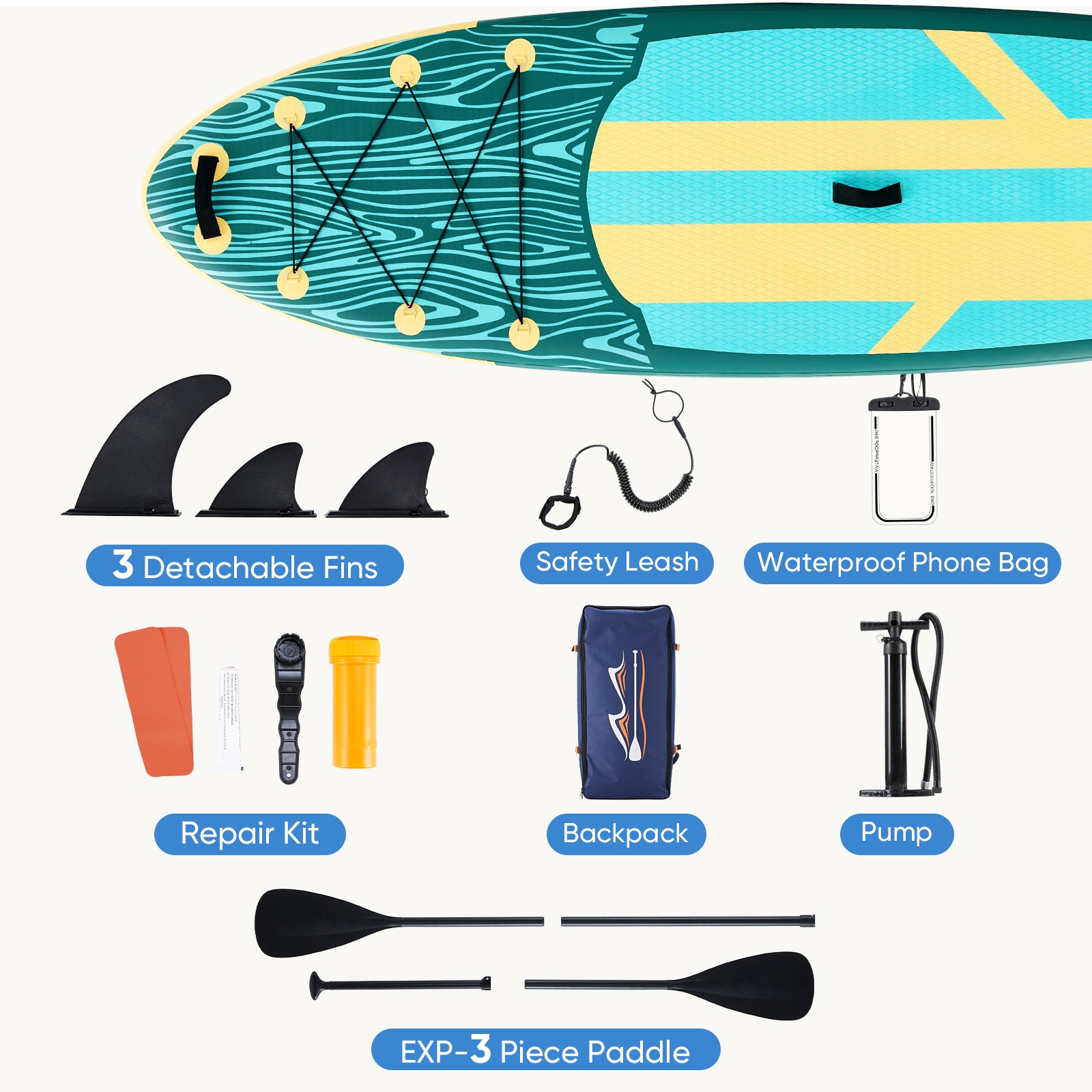 An Inflatable Stand-up Kayak, Equipped With Anti-slip Deck, Durable High-quality Materials And Complete Kayak Accessories.