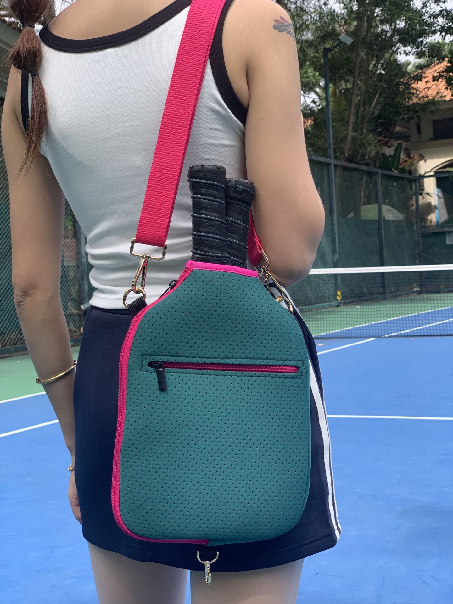 Diving-material Strap With Hook Single-shoulder Crossbody Pickleball Racket Bag