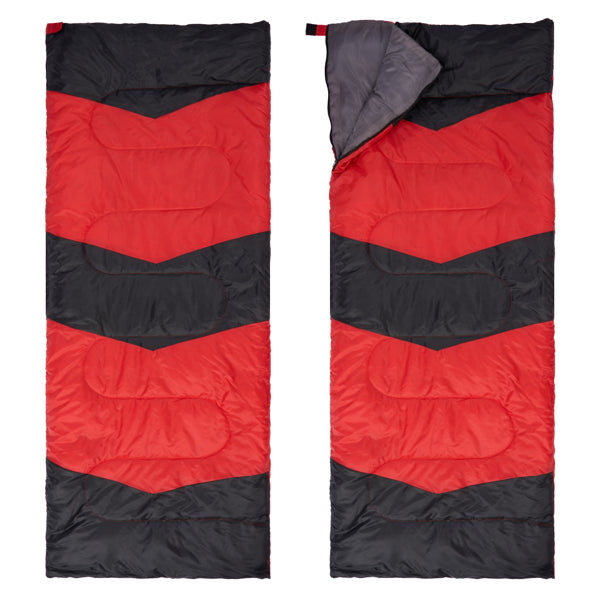 Lightweight Sleeping Bag For Backpacking, Hiking, Waterproof Compact Envelope Sleeping Bag For Cold & Warm Weather, Red