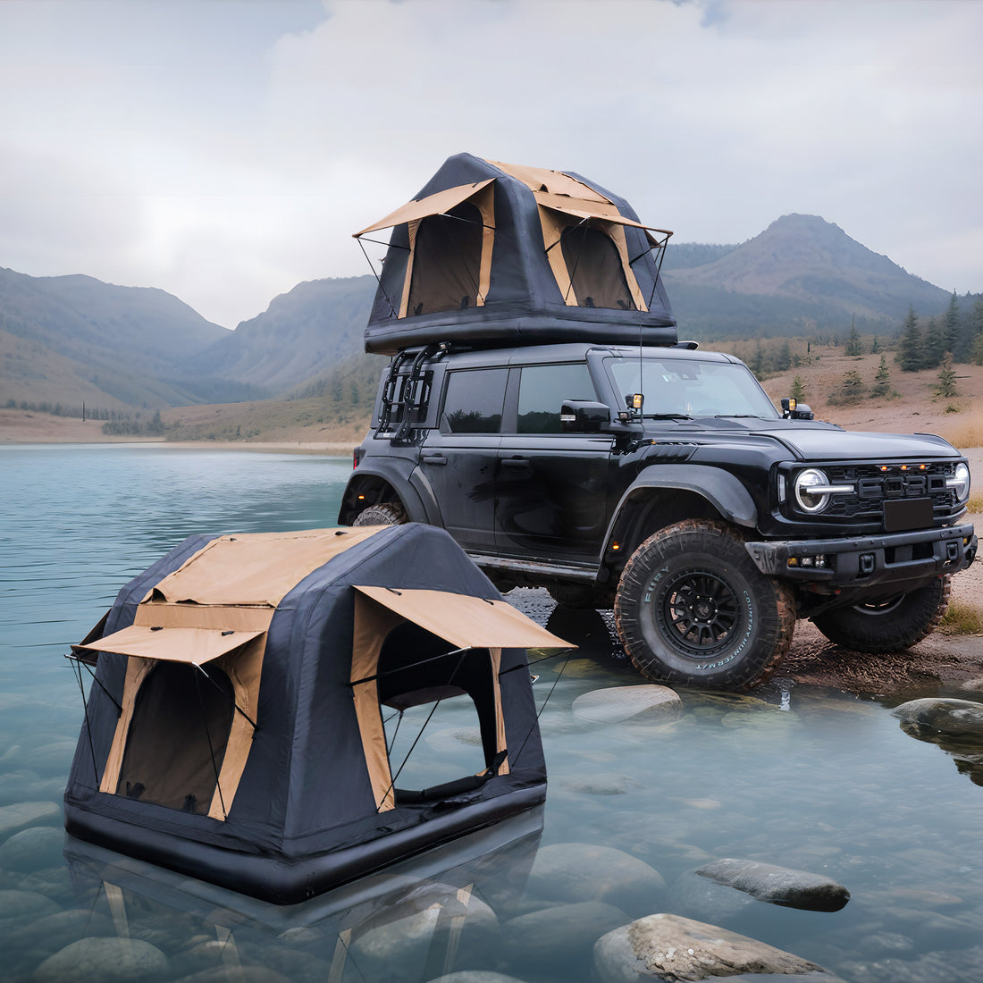 Amphibious Inflatable Car Roof Top Tent