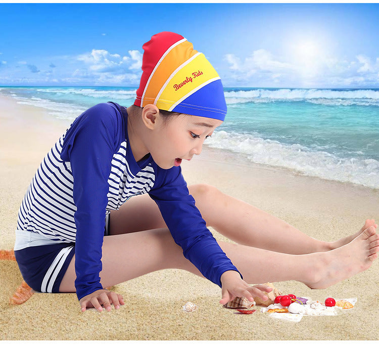 Children's Solid Color Sunscreen Swimming Cap