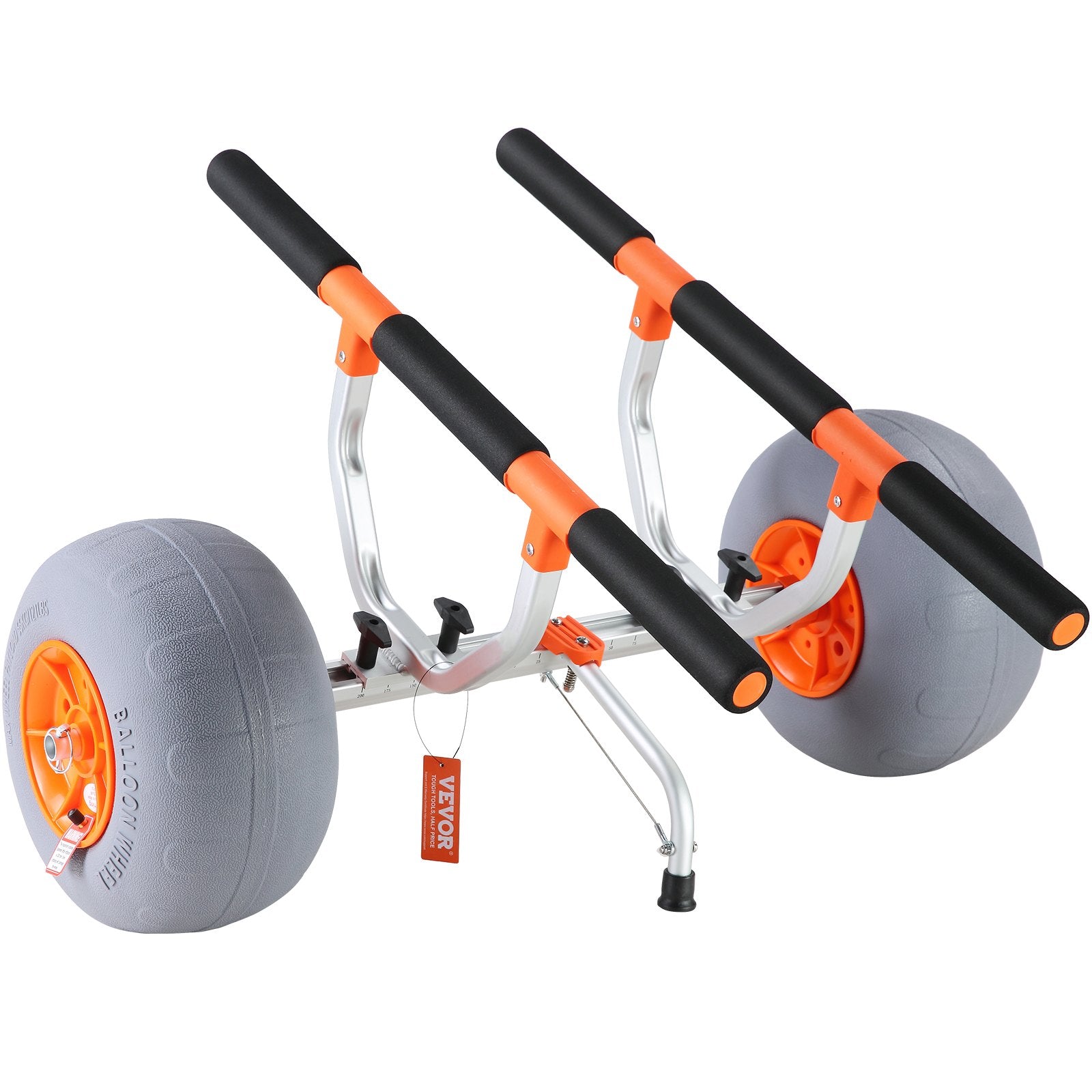 Heavy Duty Kayak Cart, Foldable Canoe Trolley Cart With 12'' Tires, Adjustable Width 6.69"-17.32",350 Lb Weight Capacity Kayak Trolley For Kayaks Canoes Paddleboards Float Mats Jon Boats