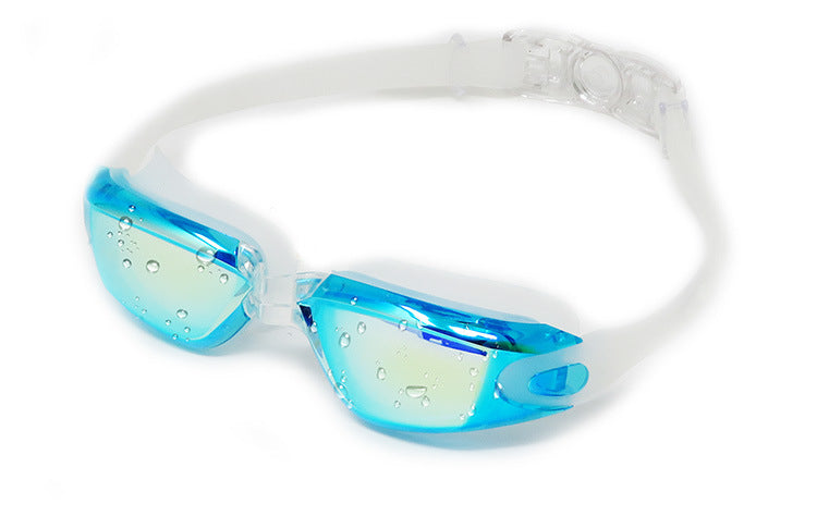 One-piece swimming goggles with earplugs