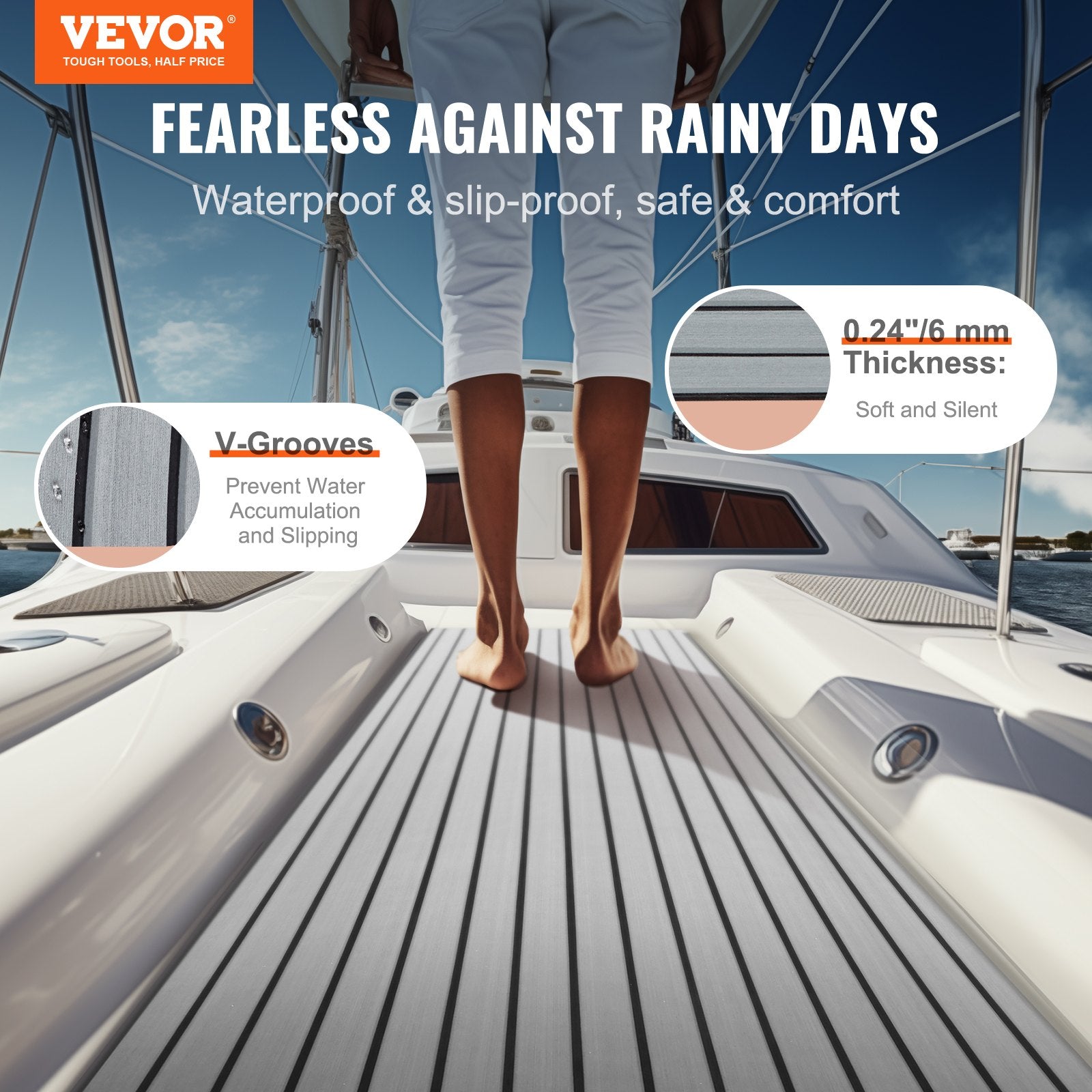 Boat Flooring, EVA Foam Boat Decking 94.5" X 35.4", Non-Slip Self-Adhesive Flooring, 23.2 Sq.ft Marine Carpet For Boats, Yacht, Pontoon, Kayak Decking