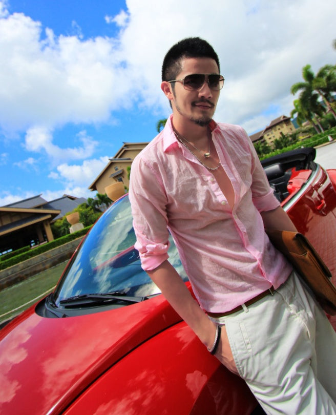 water wash linen cotton men's long sleeve shirt casual shirt