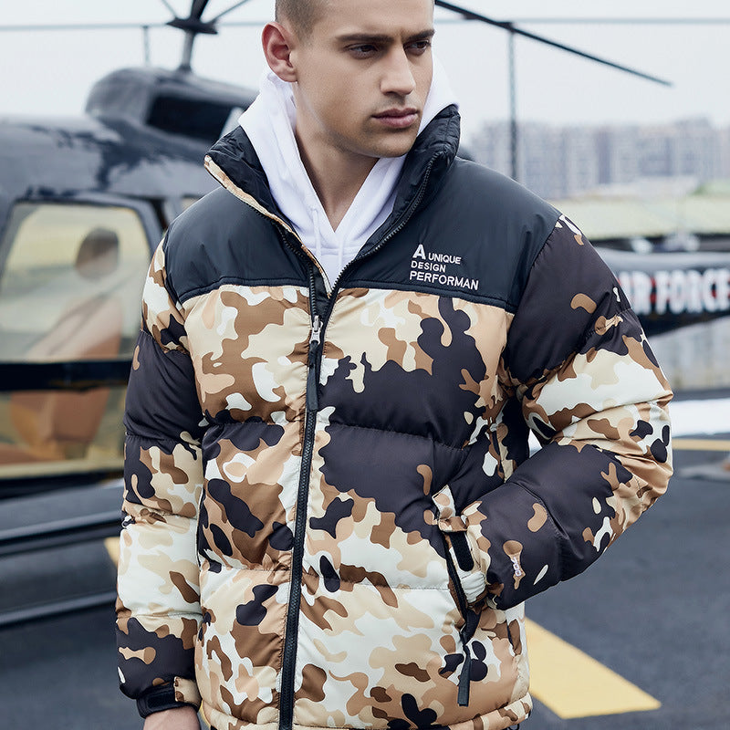 Stand-up Collar Camouflage Warm Cotton Jacket