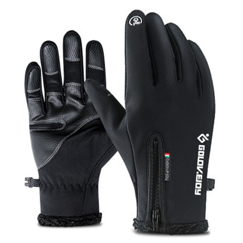 Windproof Bicycle Full Finger Warm Fleece Climbing Gloves