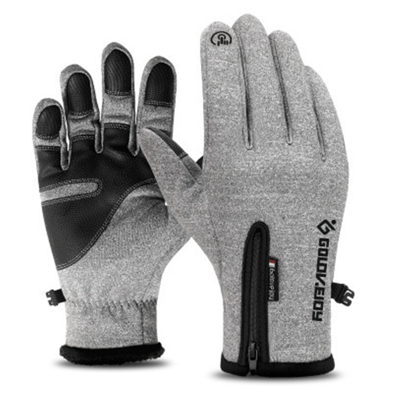 Windproof Bicycle Full Finger Warm Fleece Climbing Gloves
