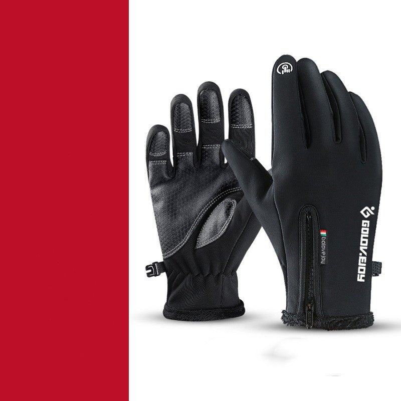 Windproof Bicycle Full Finger Warm Fleece Climbing Gloves
