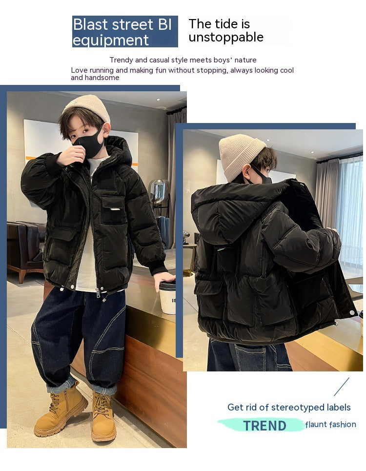 Children's Down And Wadded Jacket Thick Cotton Coat Jacket