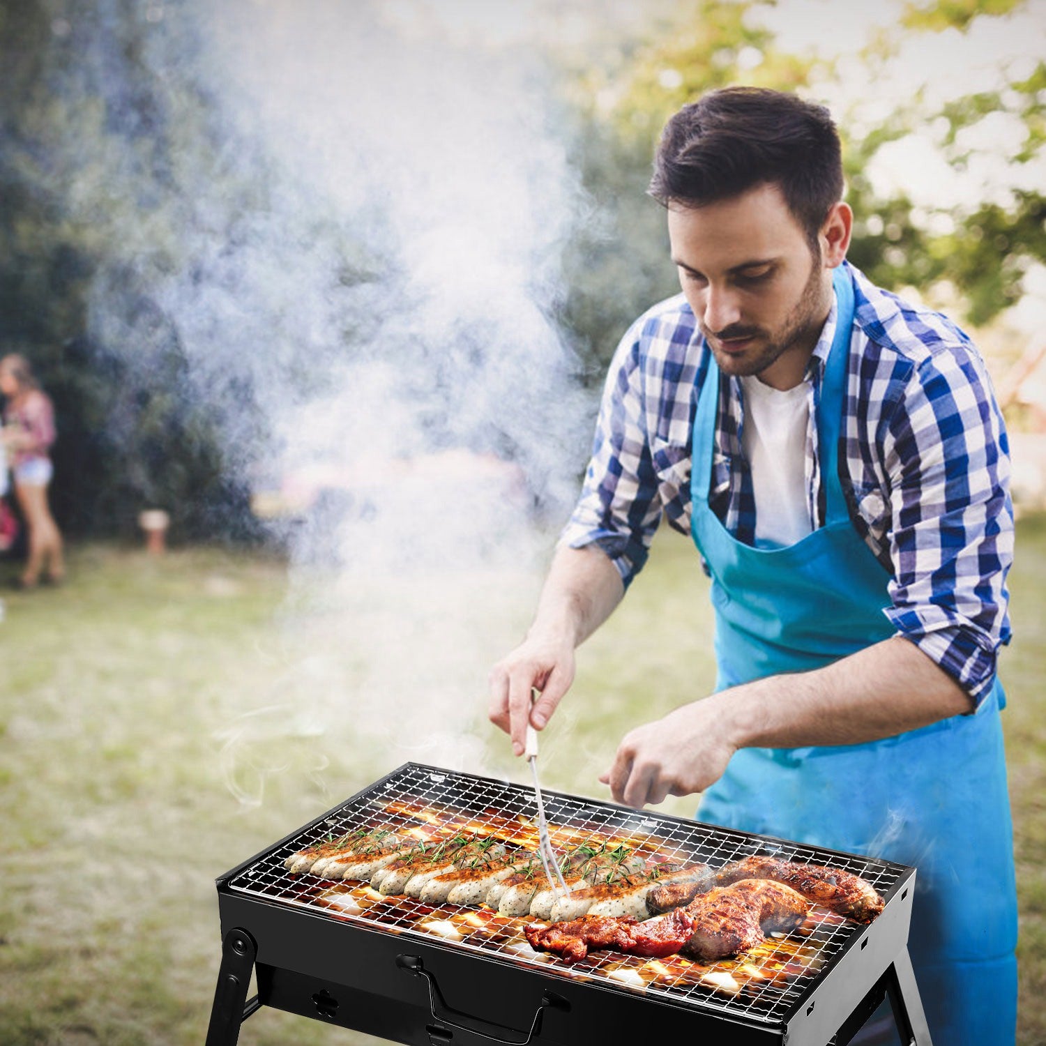 Portable BBQ Grill Foldable Charcoal Grill Camping Garden Outdoor Travel