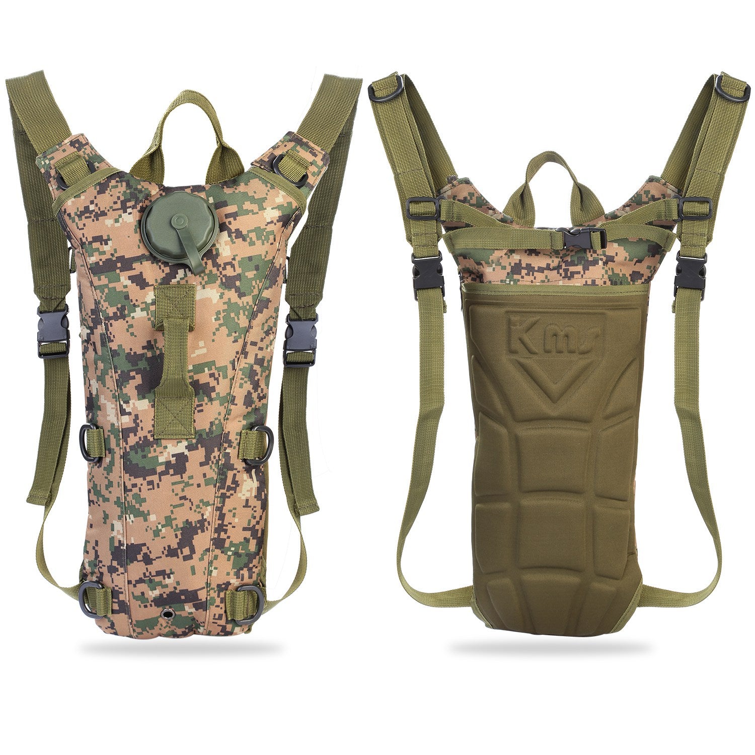 1Pc 3L Tactical Hydration Pack  Water Bladder Adjustable Water Drink Backpack For Hiking Cycling Climbing Running