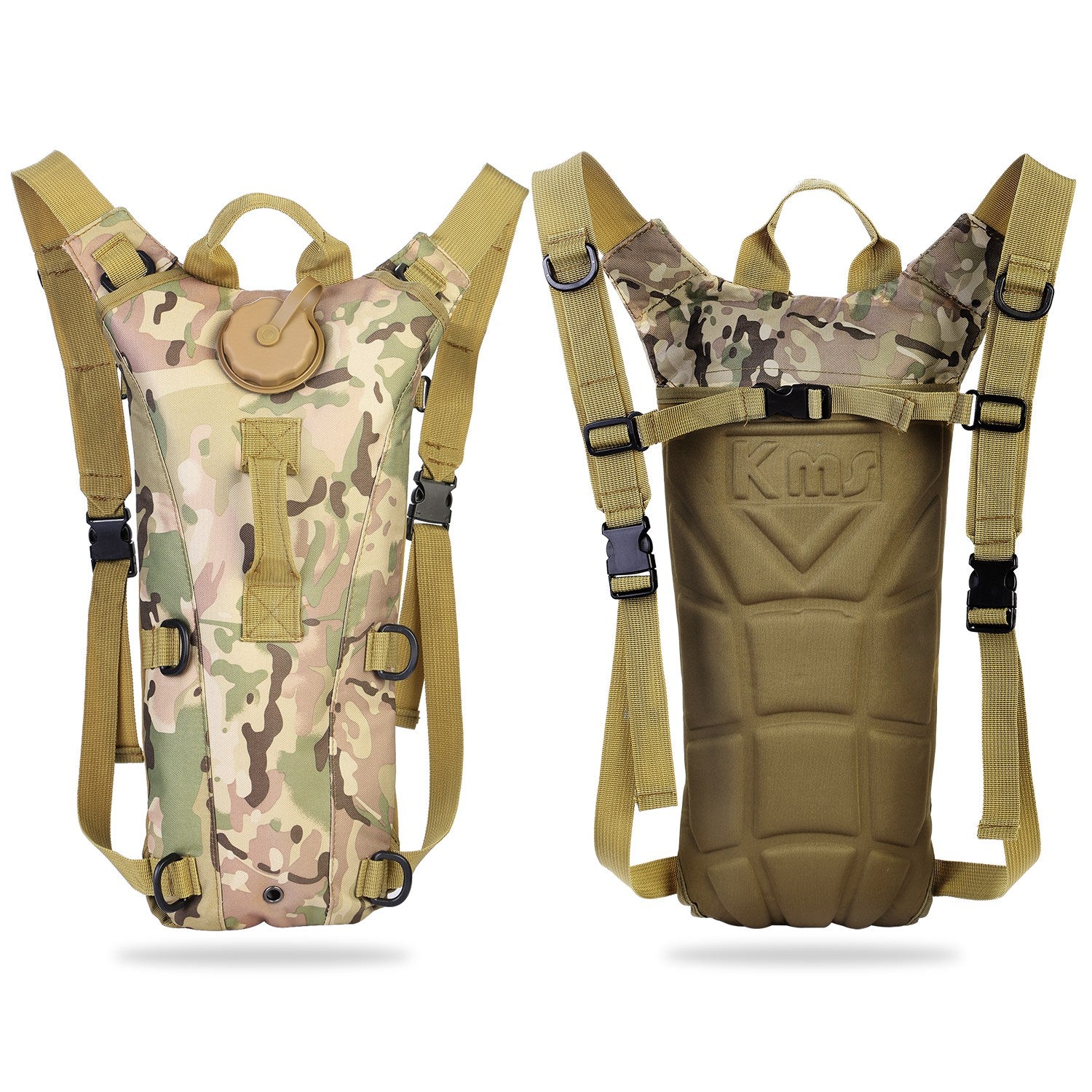 1Pc 3L Tactical Hydration Pack  Water Bladder Adjustable Water Drink Backpack For Hiking Cycling Climbing Running