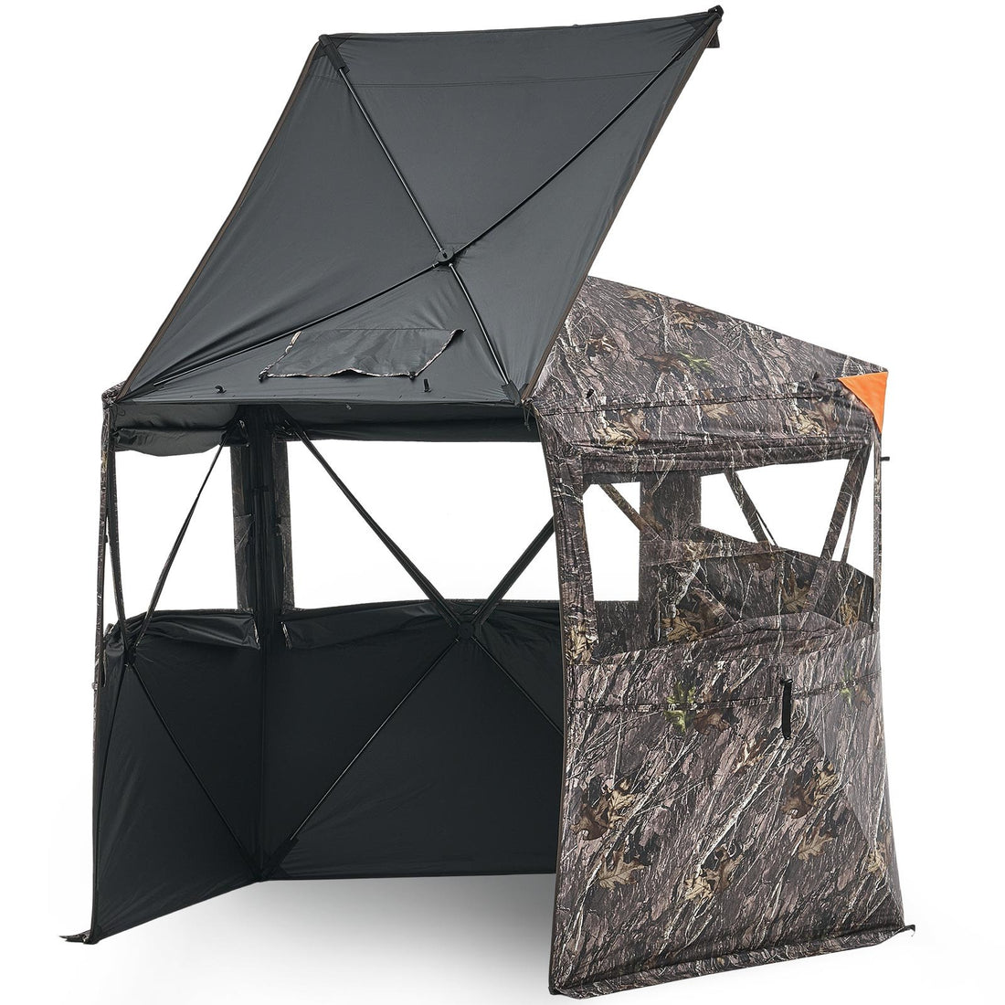 Hunting Blind, 6-7 Person Ground Blinds With Carrying Bag, Portable Camouflage Tent, Reinforced Durable Concealed Shelter With Silent Zipper Door And Window, For Turkey And Deer