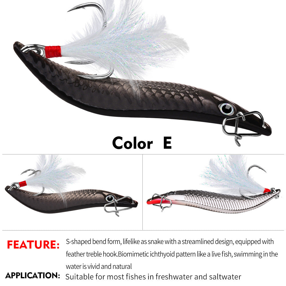 Luya Glitter S Metal Warped Mouth Bass Iron Plate Dummy