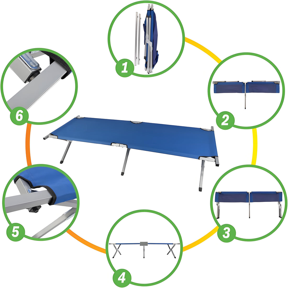 Marching Bed Outdoor Camping Bed, Foldable Lightweight Bed, Portable Camping Bed With Portable Bag, Suitable For Adult Hiking And Hunting Trips Blue