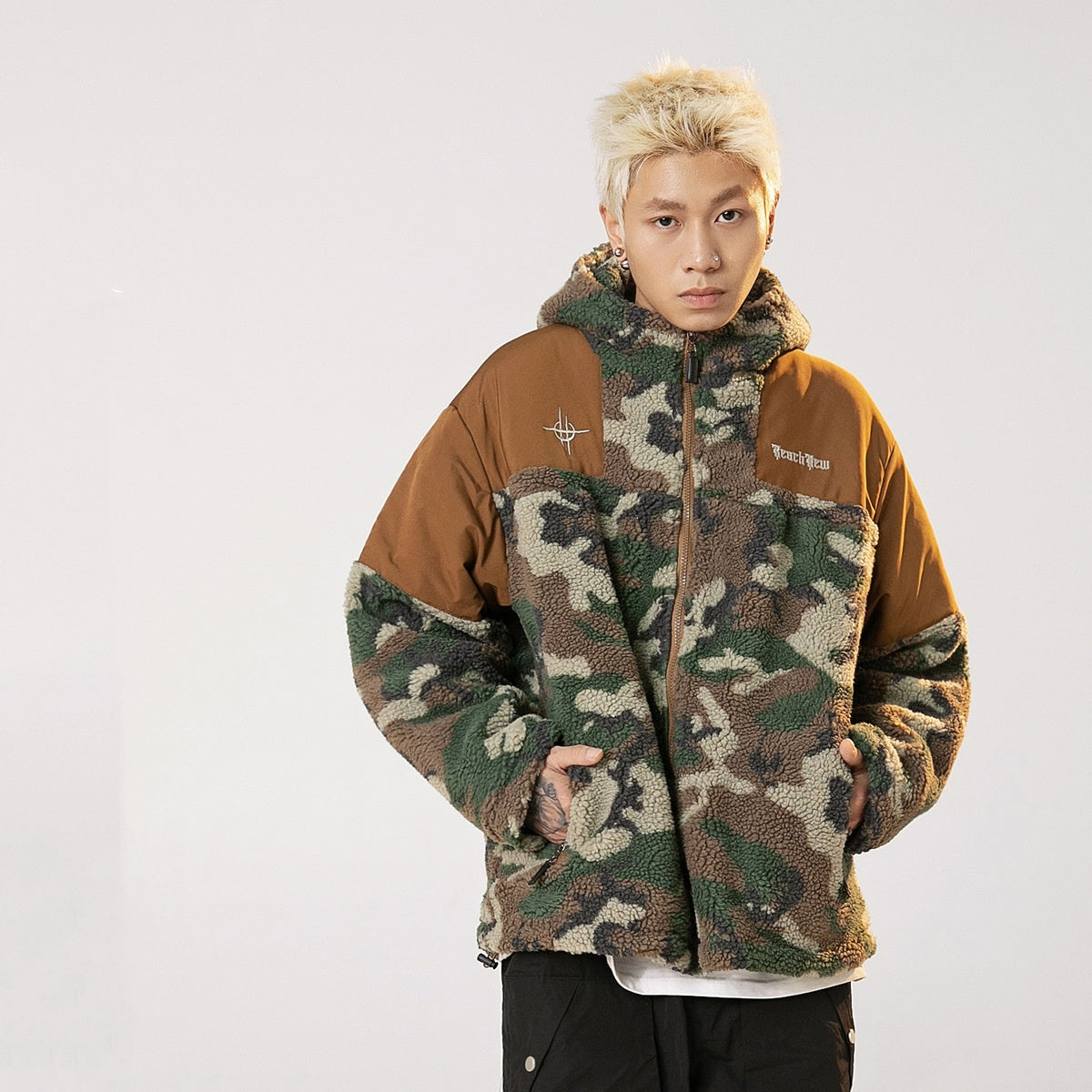 Men's Retro Camouflage Hooded Cotton Jacket