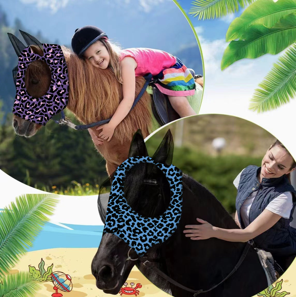 Breathable Leopard Print Horse Mask Anti-mosquito