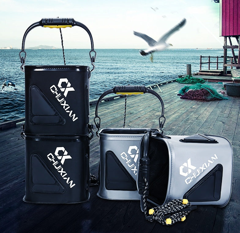 Fishing bucket with rope eva thickened fish bucket folding fish live fish box small fishing barrel fishing gear