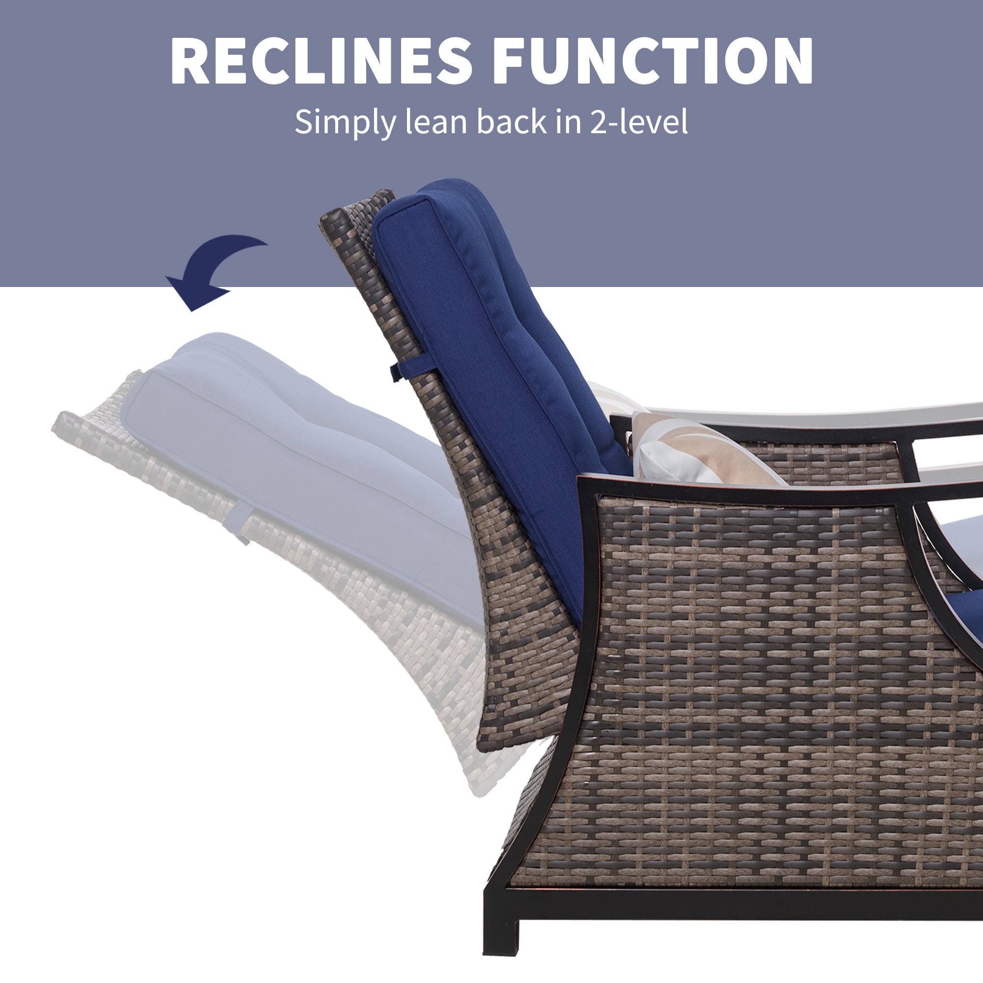 Outdoor Recliner Chair with Cushion