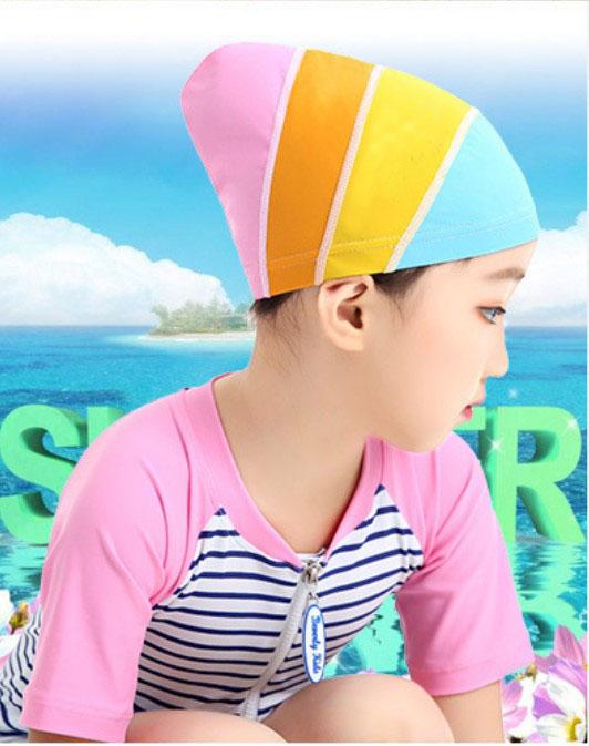 Children's Solid Color Sunscreen Swimming Cap