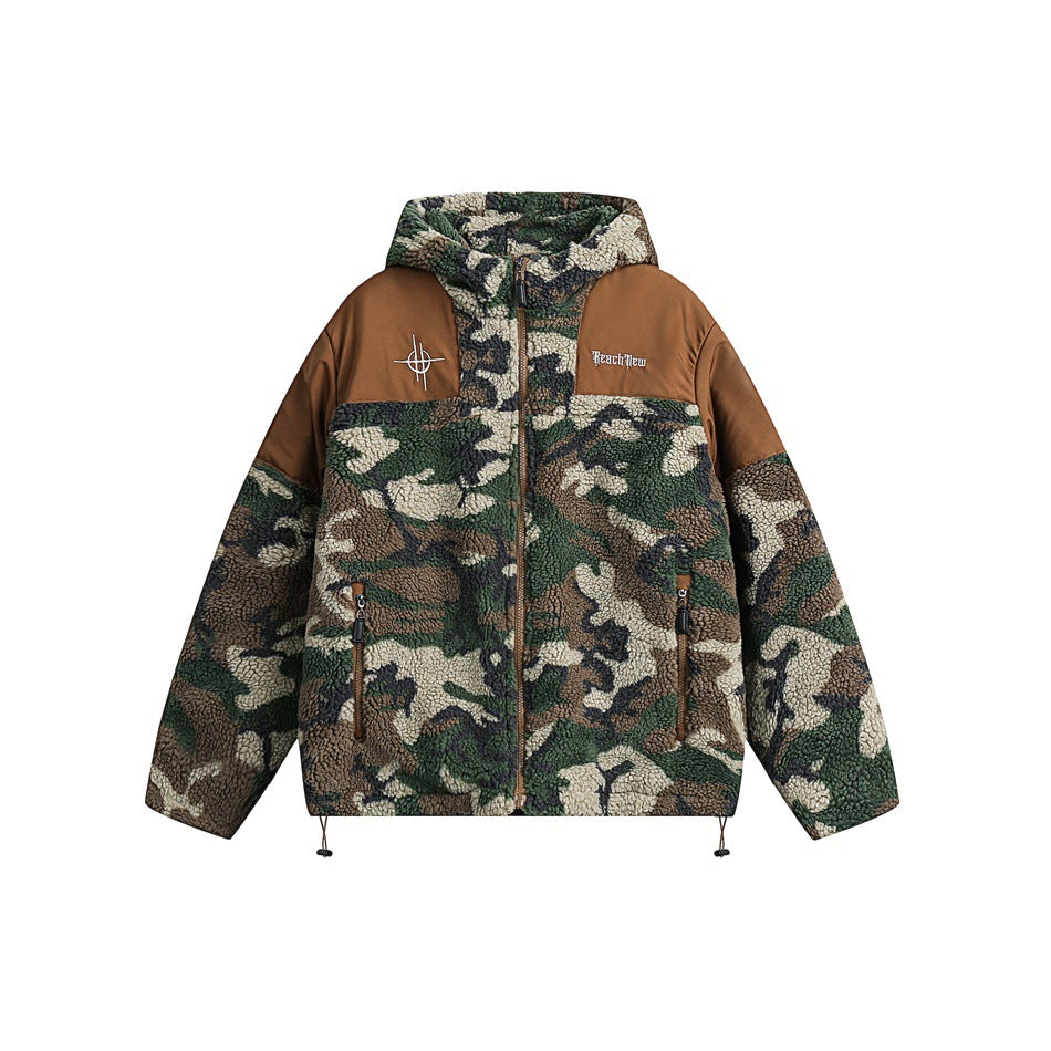 Men's Retro Camouflage Hooded Cotton Jacket