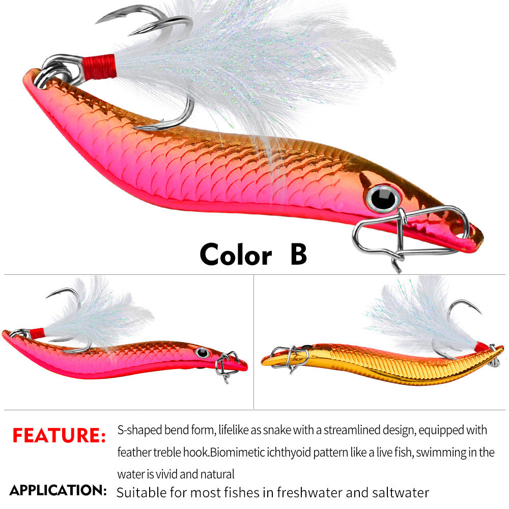 Luya Glitter S Metal Warped Mouth Bass Iron Plate Dummy