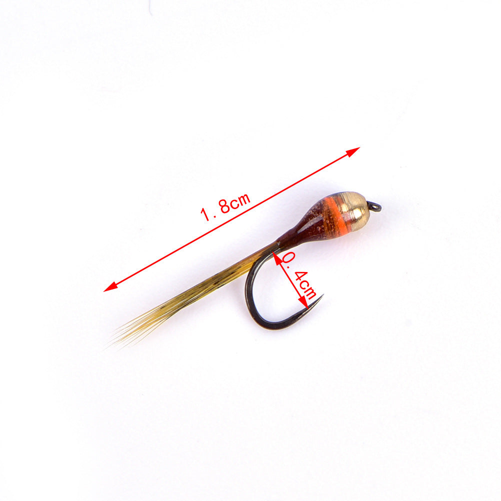 Glued Copper Headed Nymph Hook Flying Fishing