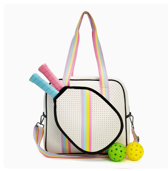 Fashion Striped Hand-carrying Crossbody Shoulder Tennis Pack