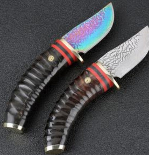 High quality forged Damascus knife VG10 steel outdoor high hardness army hunting knife lifesaving camping straight knife