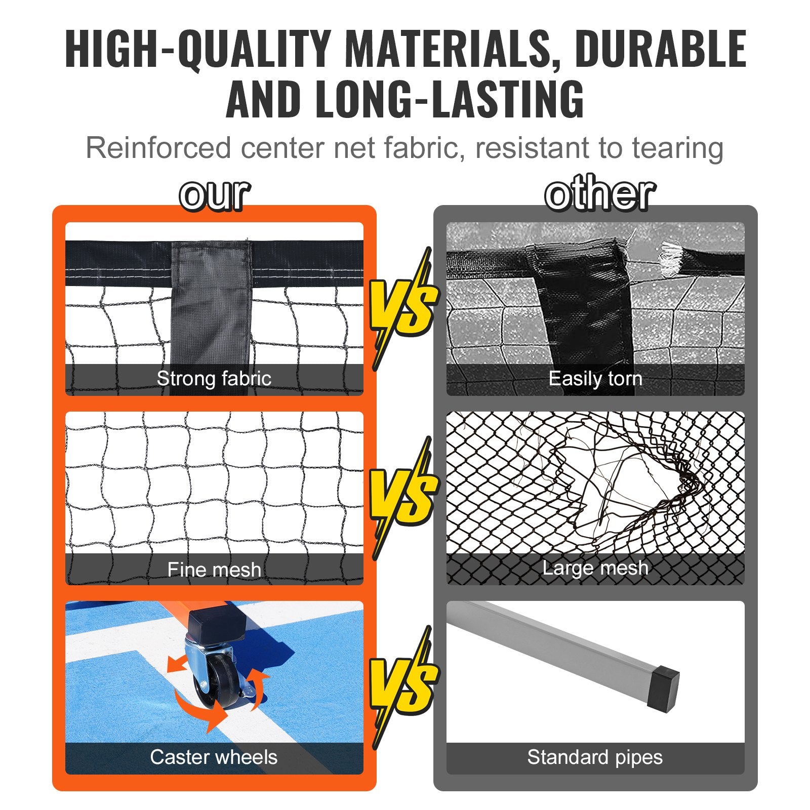 Pickleball Net Set, 22FT Regulation Size Portable Pickleball System With Bags, Balls, Paddles, Wheels, And Court Lines, Weather Resistant Metal Frame & PE Net, For Outdoor Backyard Driveway