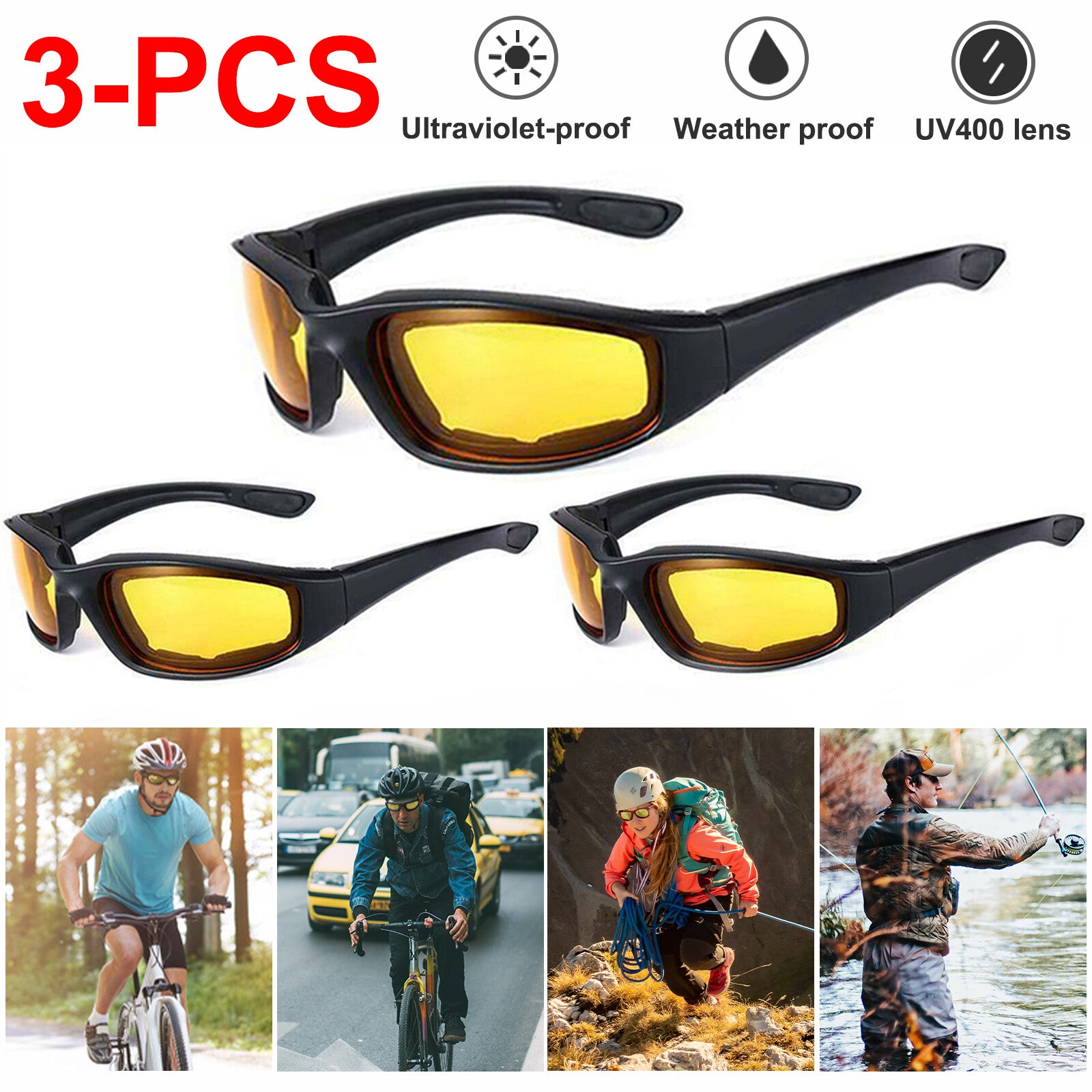 Chopper Cycling Sports Sunglasses For Men Wrap Around UV400 Protection For Cycling Fishing Driving Glasses Wind Resistant Biker Goggles