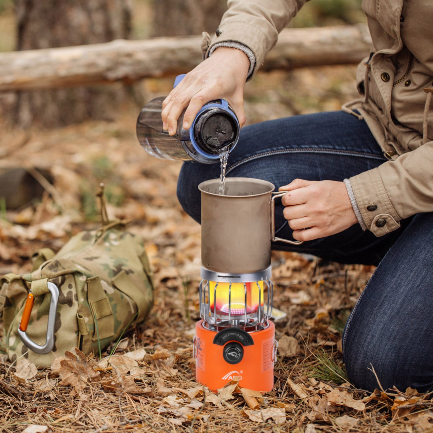 2000W 2 In 1 Camping Stove Tent Heater Outdoor Gas Stove Portable Backpacking Stove With 3 Modes 360 Degree Radiant Heating For Camping Hiking Picnic BBQ
