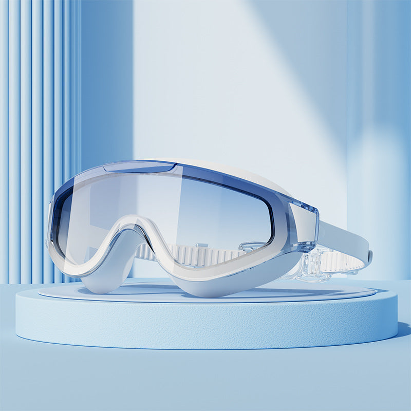 Large Frame Swimming Gradient Electroplating Silicone Goggles