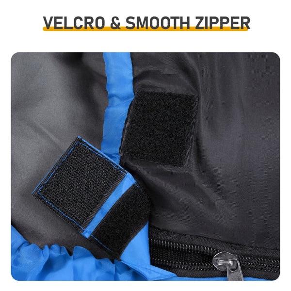 Rectangular Heated Sleeping Bag, Lightweight Sleeping Bag With Multi USB Powered Heating Pads, Waterproof Compact Envelope Sleeping Bag For Backpacking Hiking, Blue