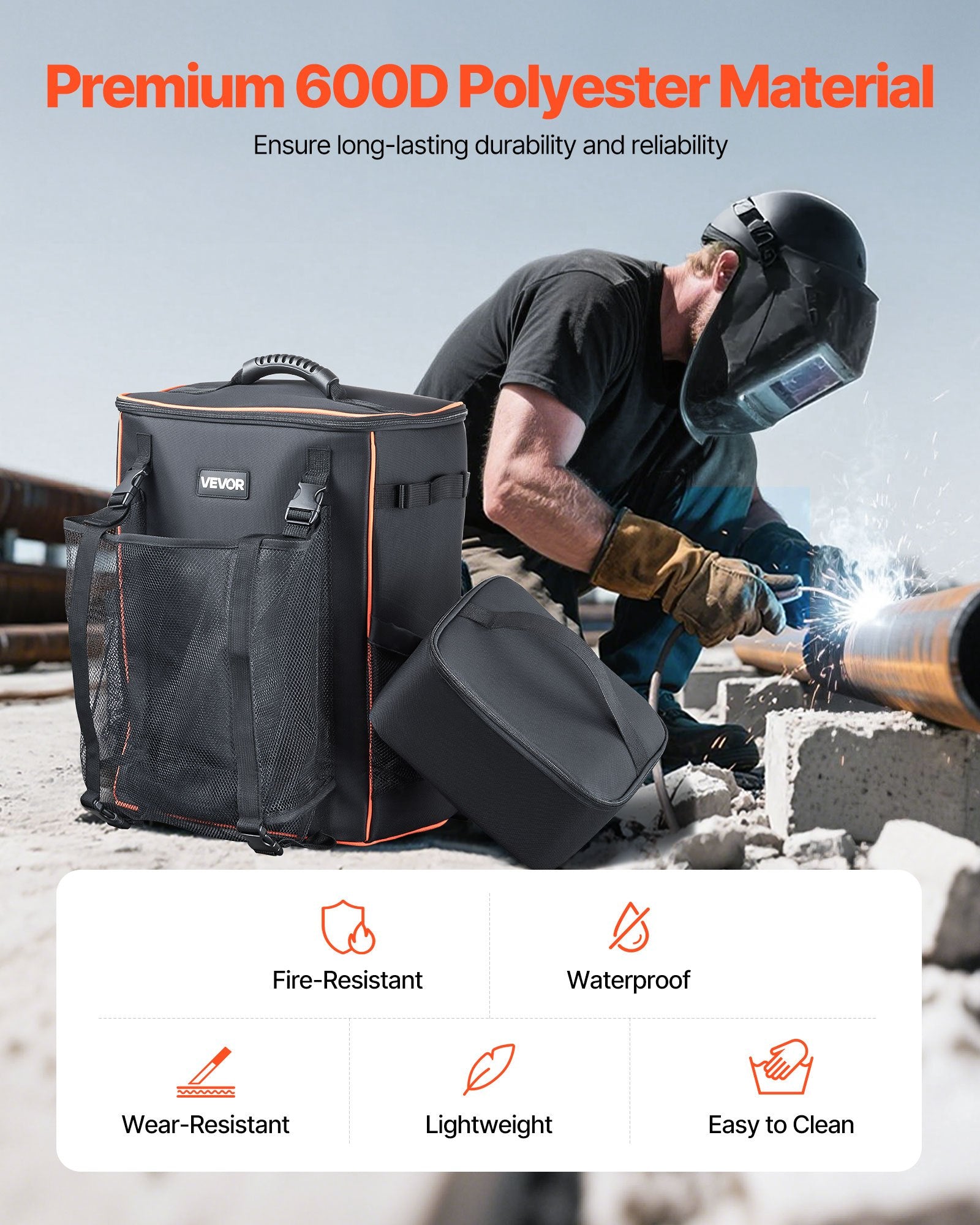 Welding Backpack, 33L Welder Backpack With Insulated Bag & Helmet Bag, 600D Polyester Extreme Gear Pack For Tools And Helmet, Multi-Purpose Gear Storage Bag For Welding, Outdoor Camping, Hiking
