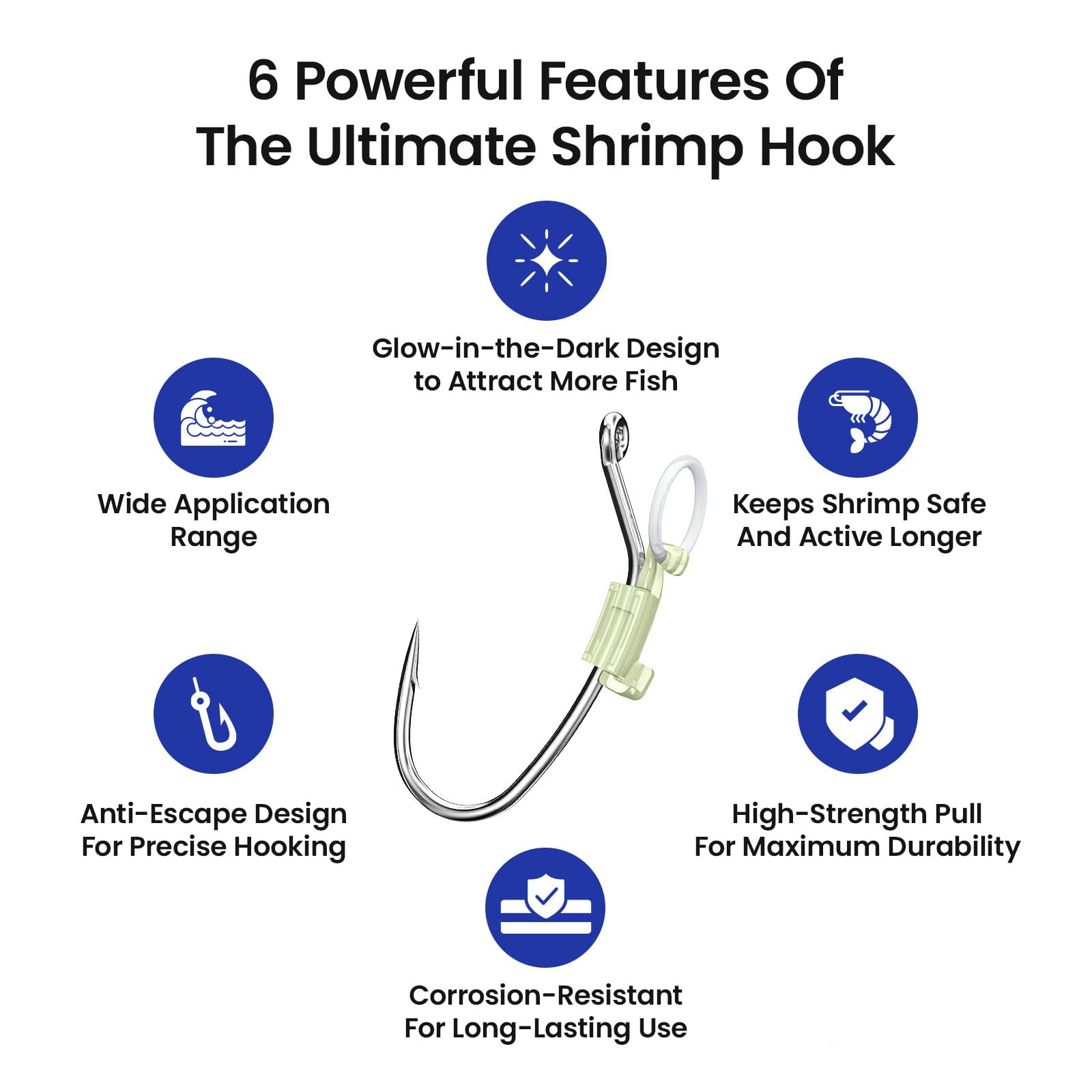 Outdoor Fishing Luminous Shrimp Back Clasp