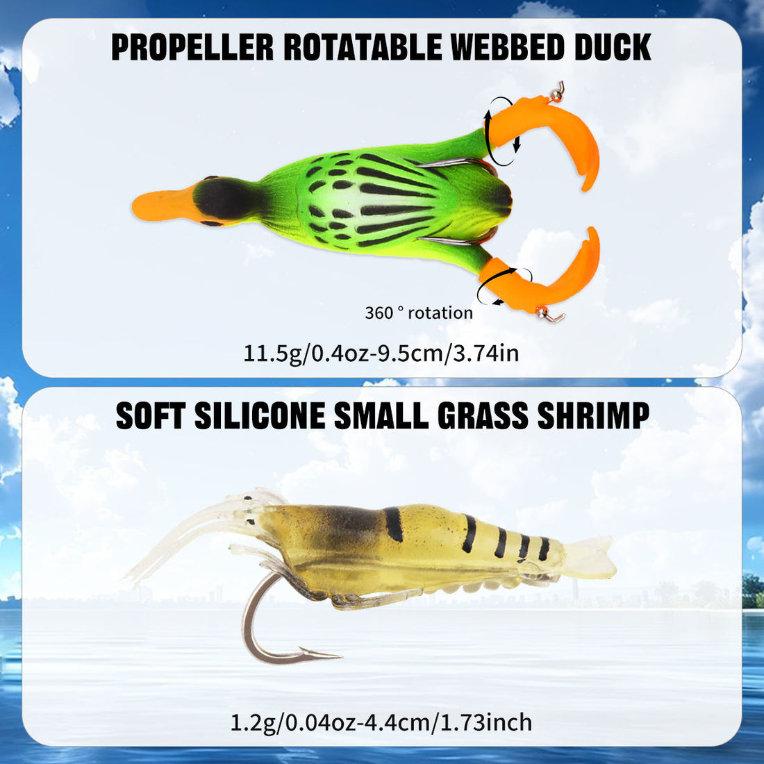 25-piece Set Multi-section Fish Topwater Propeller Bait Realistic Duck Bait Frog Accessory Set For Bass Freshwater Fishing
