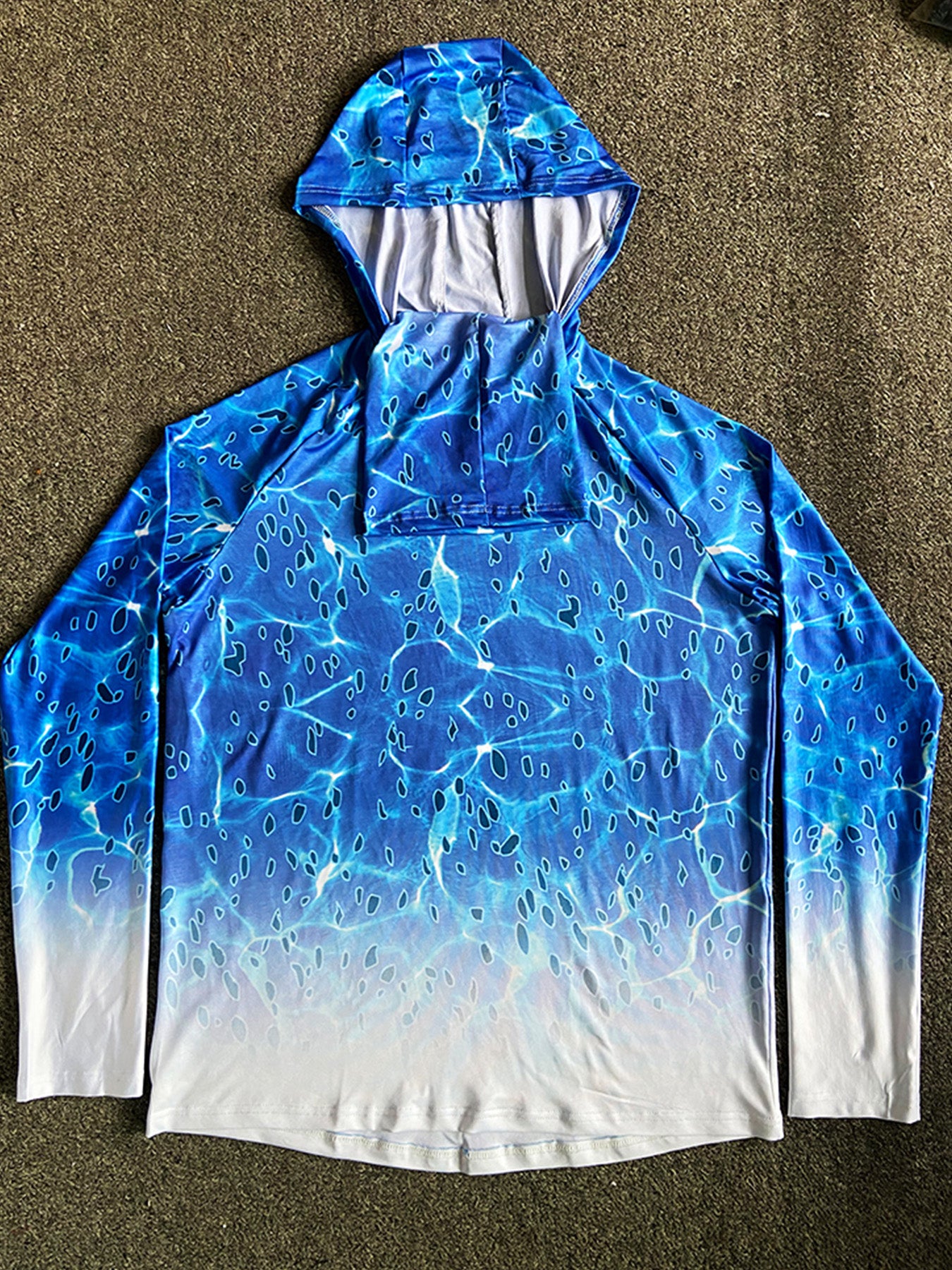 Fishing Hoodie Sailing Shirt Surfing Face Cover Neck Summer Men Long Sleeve Hunting Jersey Camisa De Pesca Performance Fish Gear Beach Tops Wear Climbing Uniform Angling
