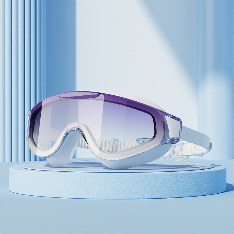 Large Frame Swimming Gradient Electroplating Silicone Goggles