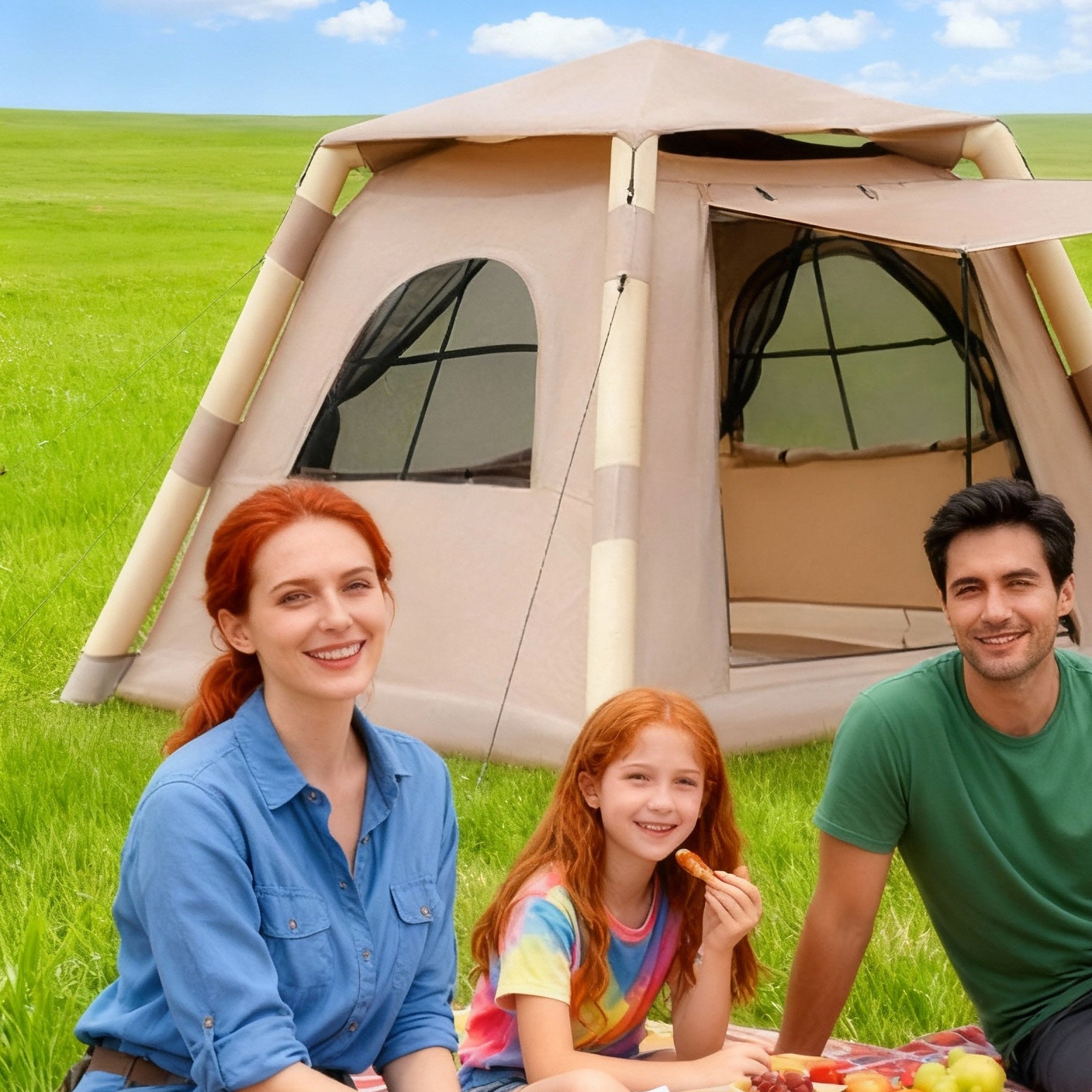 Inflatable Tent Outdoor Tent 2-4-person Tent Quick-opening Tent Inflatable Tent Hut Tent Camping Portable Tent Windproof Tent Family Party Tent Pop-up Tent Shading And Waterproof Tent Camping Tent