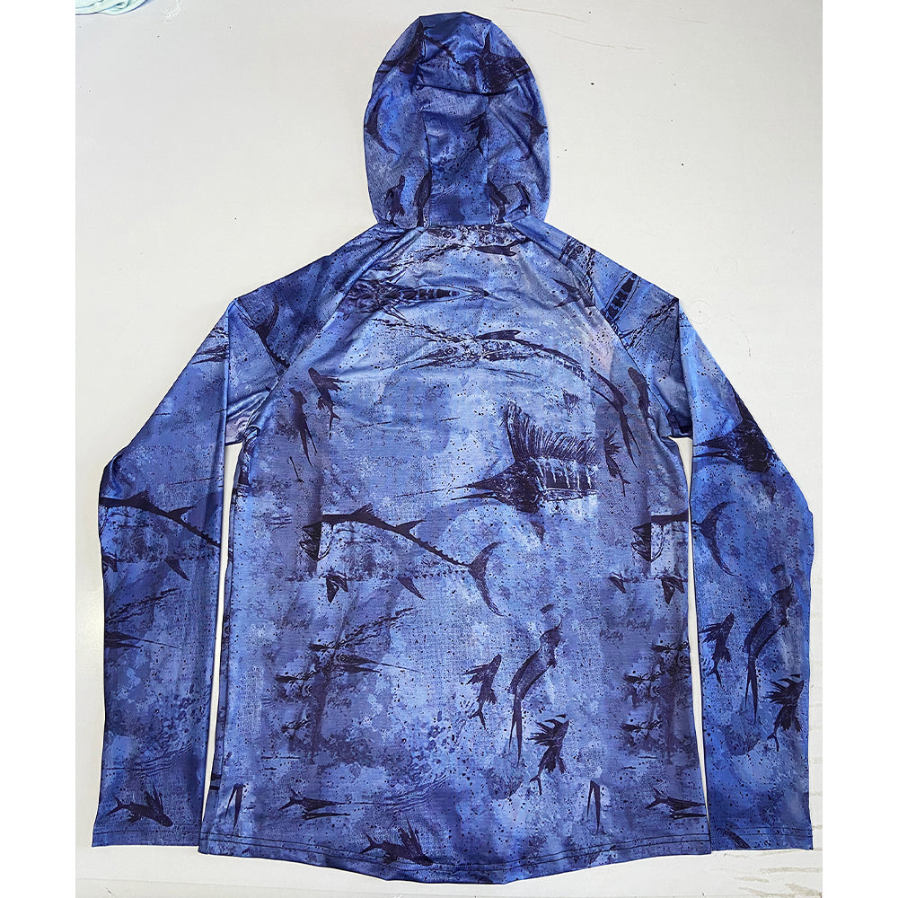 Fishing Hoodie Sailing Shirt Surfing Face Cover Neck Summer Men Long Sleeve Hunting Jersey Camisa De Pesca Performance Fish Gear Beach Tops Wear Climbing Uniform Angling