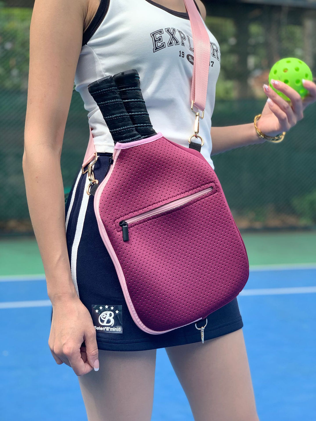 Diving-material Strap With Hook Single-shoulder Crossbody Pickleball Racket Bag
