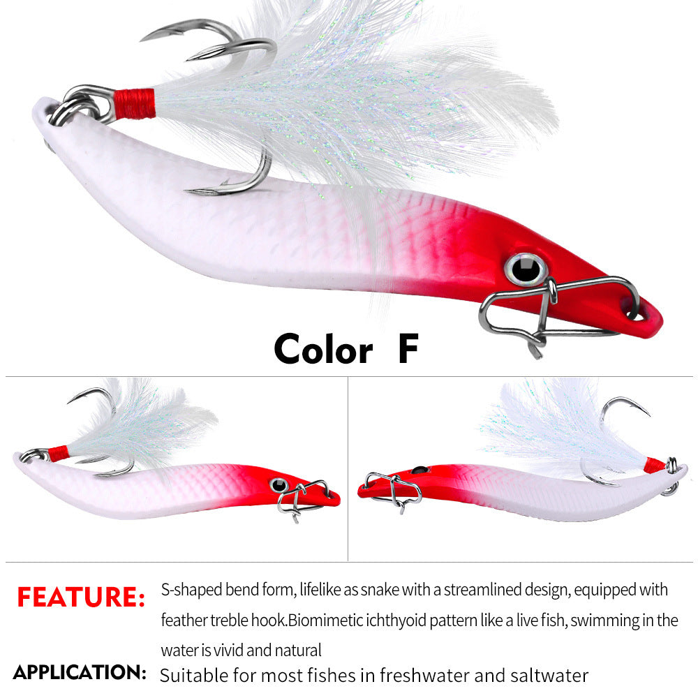Luya Glitter S Metal Warped Mouth Bass Iron Plate Dummy