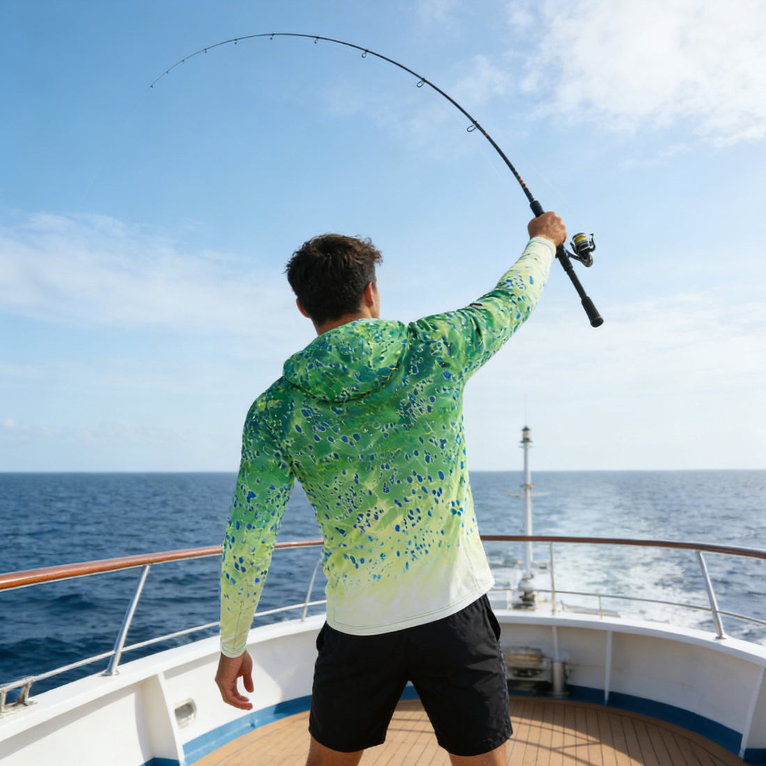 Fishing Hoodie Sailing Shirt Surfing Face Cover Neck Summer Men Long Sleeve Hunting Jersey Camisa De Pesca Performance Fish Gear Beach Tops Wear Climbing Uniform Angling