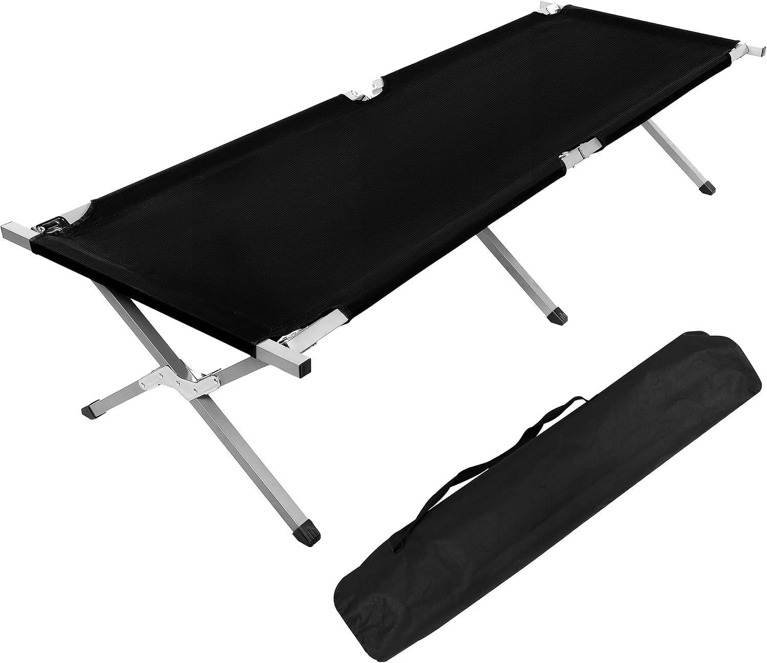 Marching Bed Outdoor Camping Bed, Foldable Lightweight Bed, Portable Camping Bed With Portable Bag, Suitable For Adult Hiking And Hunting Trips Black