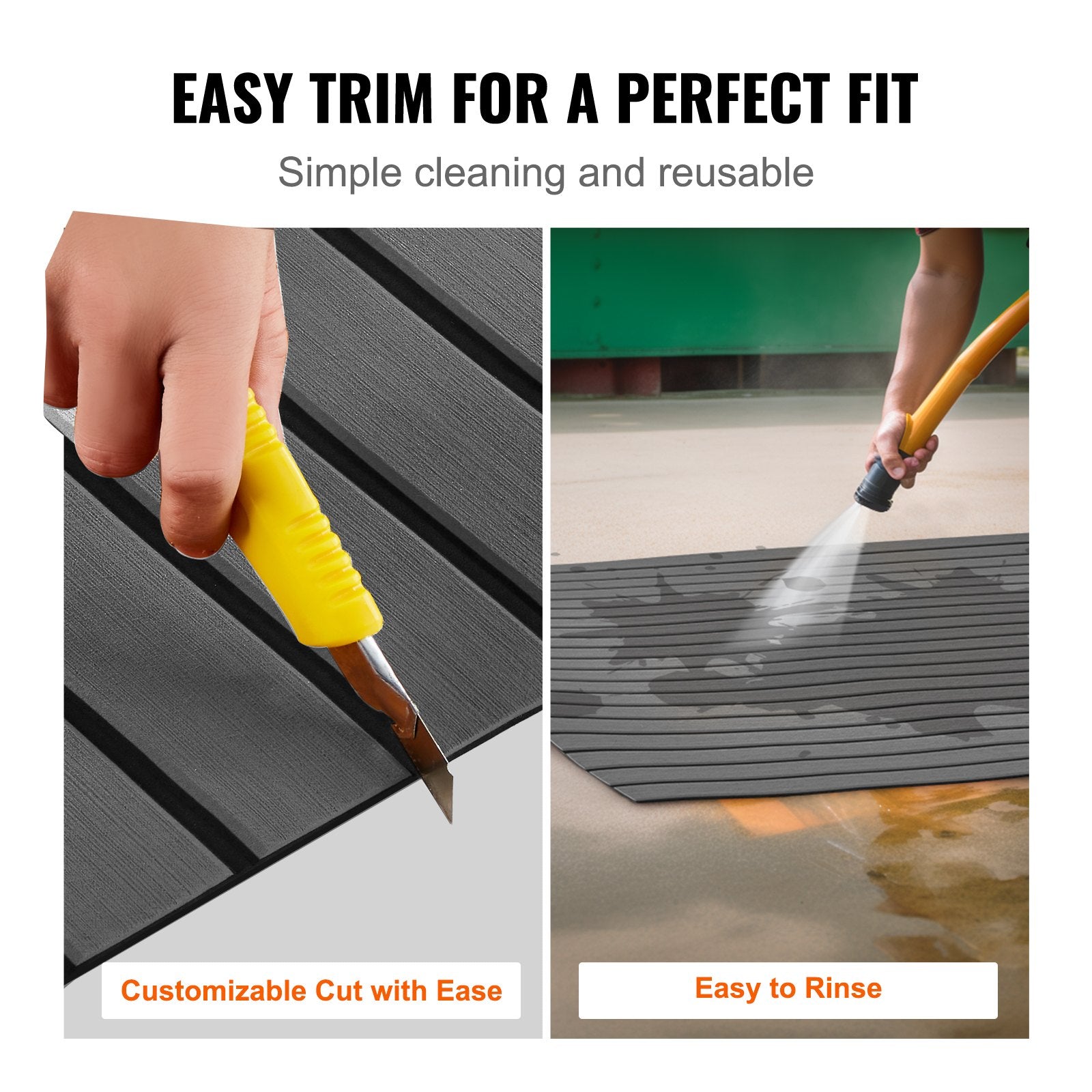 Boat Flooring, EVA Foam Boat Decking 94.5" X 17.7", Non-Slip Self-Adhesive Flooring, 11.6 Sq.ft Marine Carpet For Boats, Yacht, Pontoon, Kayak Decking