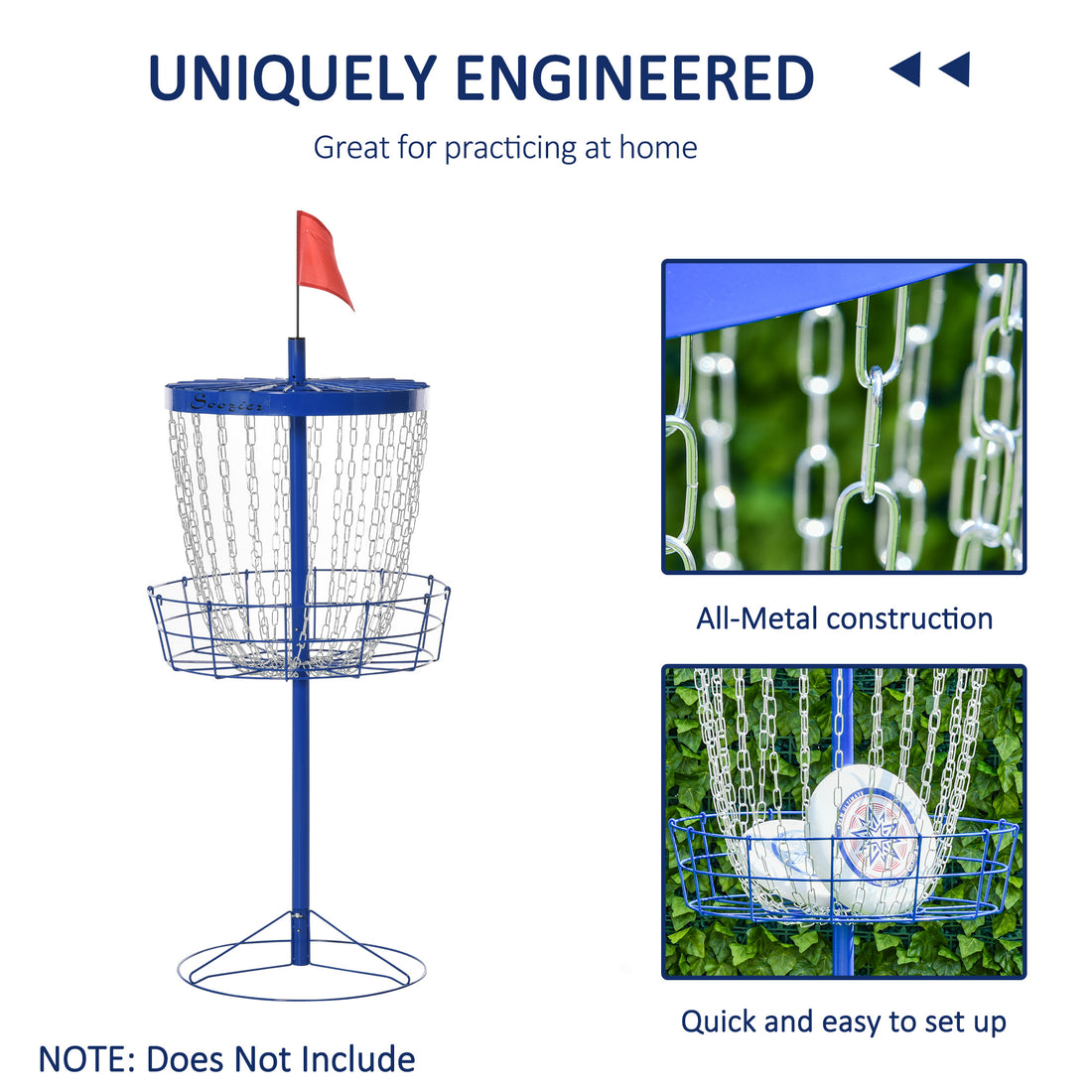 Portable Disc Golf Basket Target with 24-Chain
