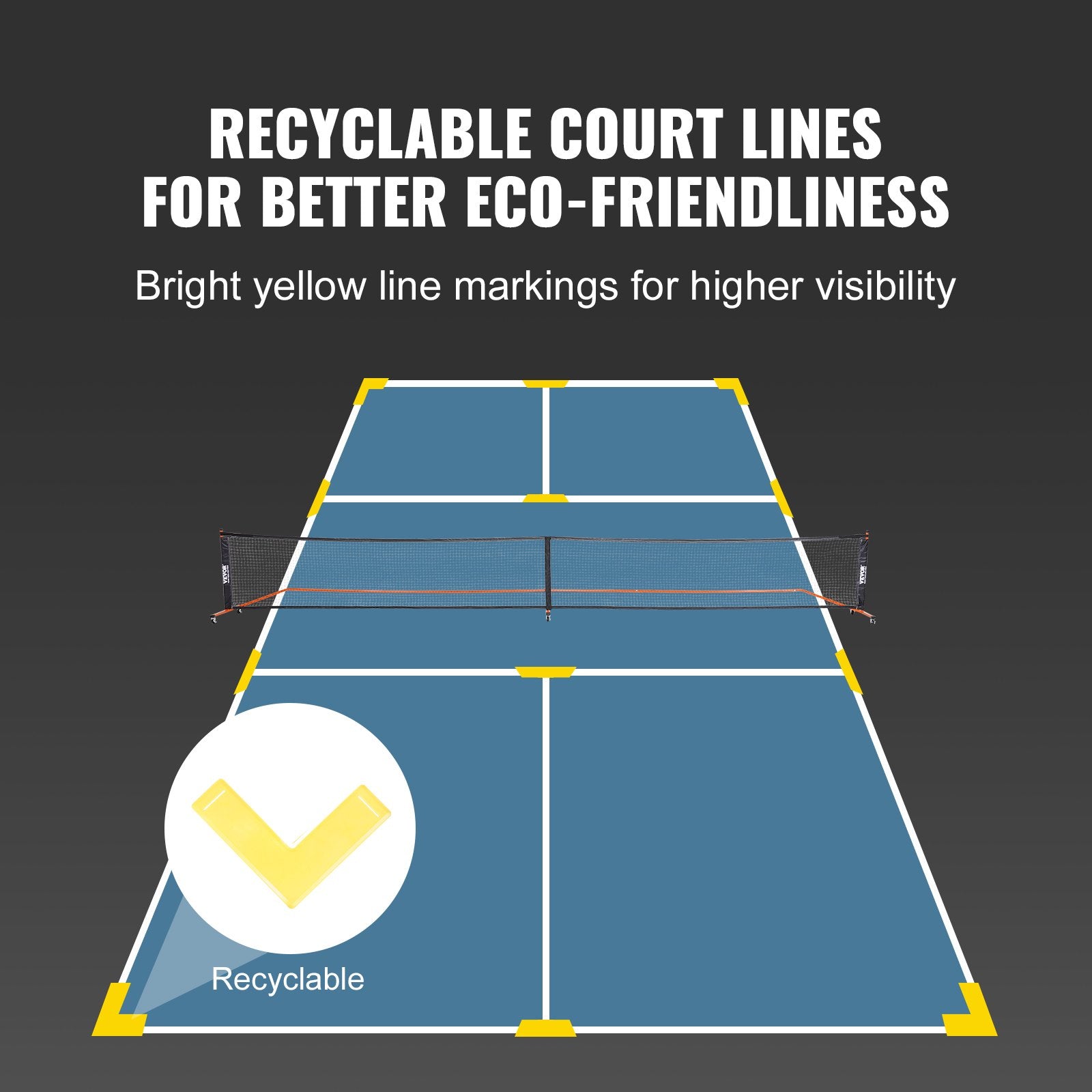 Pickleball Net Set, 22FT Regulation Size Portable Pickleball System With Bags, Balls, Paddles, Wheels, And Court Lines, Weather Resistant Metal Frame & PE Net, For Outdoor Backyard Driveway